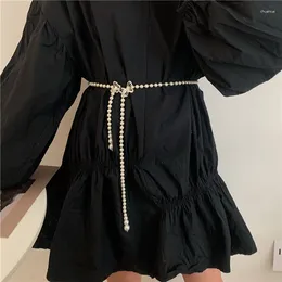 Belts High Sense Waistband For Women With Dress Skirt Coat Decoration Waist Closure Casual Chain Summer Belt Pearl Versatile 105CM