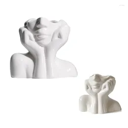 Vases Ceramic Face Vase Kit For Decor Female Form Art Modern Decorative Centerpiece