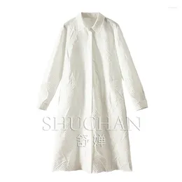 Casual Dresses COTTON Polyester Summer Dress Women 2024 Loose White Long Sleeve For Vestido Feminino