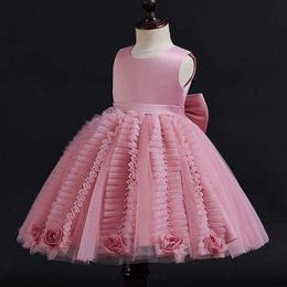 Girl's Dresses Flower Girls Princess Wedding Party Tutu Dress Baby Kids Ball Gown Dresses With Pearl Children Kids Vestidos for 3-10Years
