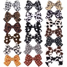 cute dot printing Baby Hair Bows Clips fashion baby girls bowknot barrettes Chequered Striped hairpin