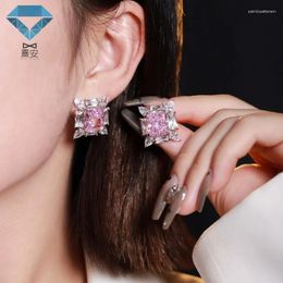 Stud Earrings Cut Pink DiamondS925 Sterling Silver XIAN Gems