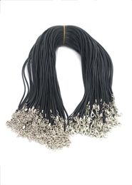 100pcs/Lot Black Wax Leather chains Necklace For women 18-24 inch Cord String Rope Wire Chain DIY Fashion Jewellery in Bulk3927090