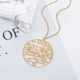 Pendant Necklaces Personalised Tree of Life Customised Name Necklace Stainless Steel Gold Family Genealogy Womens Letter Necklace Jewellery Couple GiftWX