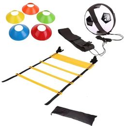 Football Speed Agility Ladder With Soccer Ball Juggle Bag Auxiliary Circling Training Belt Football Training Disc Cones Obstacle 240418