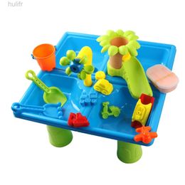 Sand Play Water Fun 24Pcs Kids Sand and Water Table Outdoor Beach Toy Set Kids Children Gift Sensory Play Table for Summer Outside Beach Backyard d240429