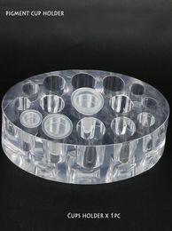 WholeOval Acrylic pigment rack permanent makeup pigment cup Color pigment cup tattoo holder holder ship4654375
