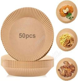 50pcslot air fryer disposable baking paper oil absorbing paper food grade high temperature resistant bowl tool DAF4841759858