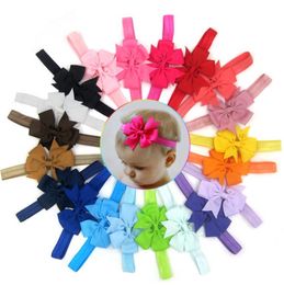 Newborn girls Headband hair bow flower headbands multicolor Kids Girls Bowknot Elastic Headwear hair Accessories