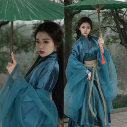 Ethnic Clothing Cosplay Costume Stage Performance Clothes Vintage Chinese Style Hanfu Suit Women Improved Han Style Outfits Summer New