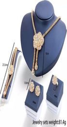 Selling Diamond Flower Pendant Necklace Earrings Ring Bracelet four highgrade suit bride jewelry Wedding Jewelry9098277