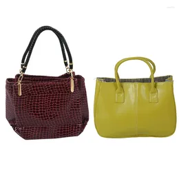 Shoulder Bags 2 Pcs Fashion Women Crocodile Pattern Leather Bag Female Tote Handbag Red & Yellow