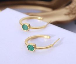 FashionNew arrival Top quality 2cm round earring with malachite for women jewelry wedding gift PS673377630671236523