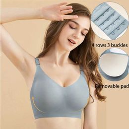 Bras Womens seamless bra womens slim style jelly color soft bra wireless lingerie comfortable lingerie Y240426