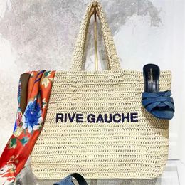 High capacity Rive Gauche fashion Raffias shopper bags Luxury weave Shoulder beach straw Designer bag tote womens Cross Body mens handbags summer Clutch sling bag