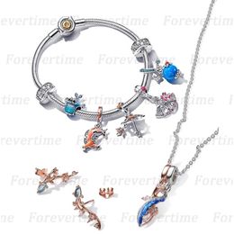 925 sterling silver charm bracelets for women games series pendant sisters gift fit Pandoras ME bracelet feather necklace fashion designer Jewellery set with box