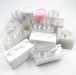 50pcs Plastic Trays for Eyelash Case White Transparent Mink Lashes Tray HolderFalse Eyelash Packaging Storage Box Trays4879583