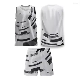 Men's Tracksuits Summer Eternal Time Sleeveless Sports Vest Shorts Tennis Badminton Set Fast Dry Sweat Run Fitness Two-Piece