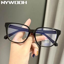 Sunglasses Frames NYWOOH 2024 Women Versatile And Minimalist Eyeglass Frame Radiation Resistant Blue Light Paired Myopia