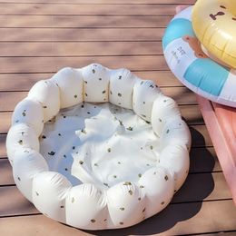 Uppblåsbar baby paddling pool Petal Form PVC Född badpool Tryckt rund vikbar lättvikt bärbar för trädgård inomhus 240417