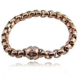 Fashion 19.5cm Unisex Women Mens Titanium steel magnet buckle Charm Bracelets Pulsera Party gift jewelry