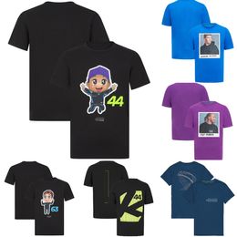 F1 44 63 Driver Caricature T-shirt 2024 Formula 1 Racing Fans T-shirt Men and Women Fashion Oversized Casual T-shirts Jersey Tops