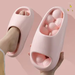 Slippers 2024 Summer Quick Drying For Women Men Unisex Funny Bubble Massage Cloud Slides Bathroom Non-slip Sandals Toe Open