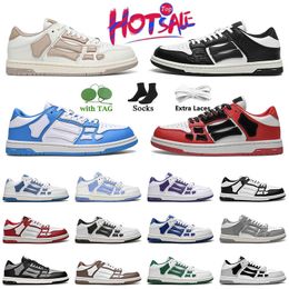 Top quality Skel-Top Low Casual Shoes Skelet Bones Runners Top Low Skel Skeleton Women Men Trainers Sneakers Black White Genuine Leather Flat Plate-forme Sports shoes