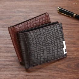 Wallets Super Slim Wallet PU Leather Purse Card Holders Men Thin Small Short Alligator Print