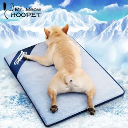 Hoopet Summer Cooling Mats Breathable Pet Dog Cat Sleeping Mat Self Cooling Mattress Portable Pad Ice Cushion Pet Accessories 240423