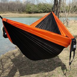 300X200CM Double Person Outdoor Garden Camping Hammock Lightweight Parachute Nylon Travel Hiking Swing Hang Sleeping Bed 240423