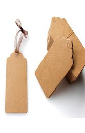 100Pcs DIY Kraft Paper Tags Brown Lace Scallop Head Label Luggage Wedding Note Blank Hang tag Kraft Gift 5x3cm7857686