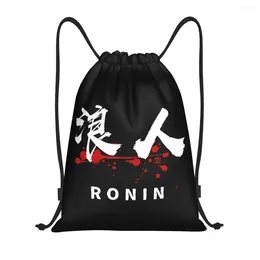 Storage Bags Ronin Kanji Symbol Calligraphy Drawstring Men Women Foldable Gym Sports Sackpack Japanese Samurai Training Backpacks