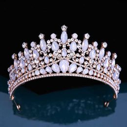 Tiaras Different Style New Baroque Opal Crystal Tiara Crown For Women Girls Wedding Elegant Luxury Princess Party Hair Jewelry