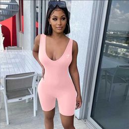 Women's Tracksuits New women slveless strapless jumpsuit solid high waist hip lifting bodysuit Y240426