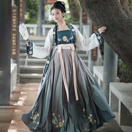 Ethnic Clothing Chinese Traditional Women Hanfu Summer Stage Performance Suit Song Dynasty Princeness Cosplay Costume Clothing Folk Dance Dress