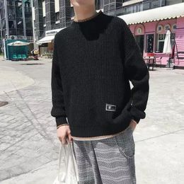 Men's Sweaters Red Round Collar Pullovers Black Man Clothes Knitted For Men Crewneck Spring Autumn Plus Size Korean Fashion Jumpers X