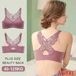 Bras Womens lingerie bra 4XL 5XL push up bra latex seamless strapless Fr BH lingerie beautiful back bra activity bra Y240426