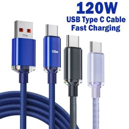 Super Fast Quick Charging Type c USB Cable 120W 6A USB C Cables For Samsung S10 S23 S22 S24 Utral Note 10 Htc Lg Xiaomi Android phone 15