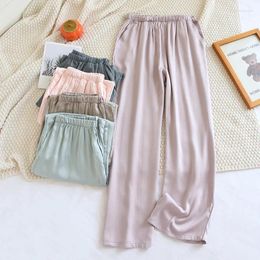 Women's Sleepwear Casual Sleep Bottoms Couple Women Men Fashion Indoor Pants Lovers Summer Viscose Home Trousers Pyjamas Pijama