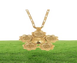 Ethiopian Coins Pendant Necklace Women Men Jewelry Africa Vintage Coin Eritrea Habesha Necklaces6870871