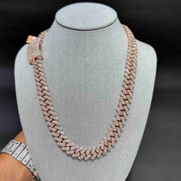 Alta qualidade 14mm 250 GRMS Miami Cadeia cubana gelada Cadeia pronta para enviar 10k Gold Rose VVS Lab Cadeir Chain Chain Link