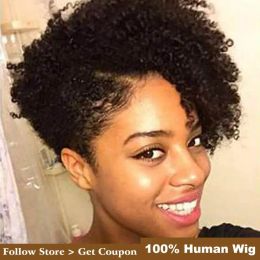 Wigs Rebecca Cheap Short Bob Kinky Curly Wigs For Black Women Brazilian Human Hair Full Wig Short Curly Brown Color Wholesale Price