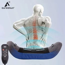 Electric Waist Massager Lumbar Vibration Cushion Relief Pain Heating HealthCare Relax Traction Therapy EMS Ten Back Body Massage 240426
