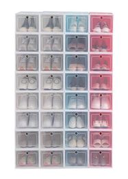 12pcs Shoe Box Set Multicolor Foldable Storage Plastic Clear Home Organiser Shoe Rack Stack Display Storage Organiser Single Box X4562454