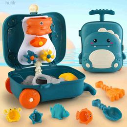 Sand Play Water Fun 2023 New Beach Toys Kids Mini Trolley Case Bath ToysBathtubs Outdoor Suitcase Summer Play Water Play Sand Toys d240429