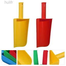 Sand Play Water Fun Beach Plastic Short Handle Sand Spade Sand Scoop Sandbox Kit Red Yellow Beach Toys Gardening Shovelling Digging d240429