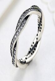 Sterling Silver Ring Rose Gold Pave Love Eternal Braided With Crystal Ring Compatible With ps06665981798