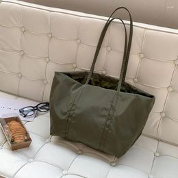 Shoulder Bags Korean Y2K Solid Color Nylon Design For Women 2024 Summer Fashion Female Big Shopper Shopping Handbags And Purse