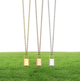 Top Quality Stainless Steel Lock Pendant Necklaces 3 Colors Gold Plated Classic Style Logo Printed Women Designer Jewelry5321270